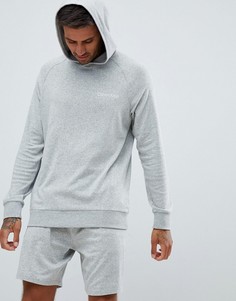 Трикотажный свитшот с капюшоном из ткани с добавлением хлопка и модала Calvin Klein - Серый