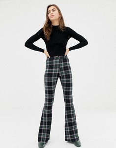 Расклешенные брюки в клетку ASOS DESIGN - Мульти