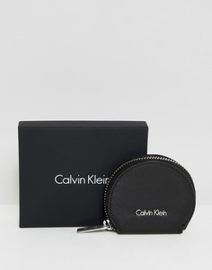 Кожаный кошелек для монет Calvin Klein - Черный