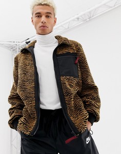 Куртка из искусственного меха с зебровым принтом ASOS DESIGN - Бежевый