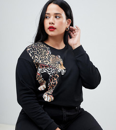 Свитшот с леопардовым принтом ASOS DESIGN Curve ASOS DESIGN Curve - Черный