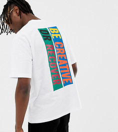 Белая oversize-футболка с принтом Sixth June - Белый