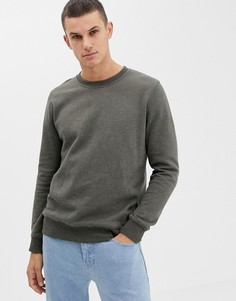 Меланжевый свитшот цвета хаки Burton Menswear - Зеленый