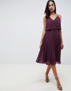 Плиссированное платье с кроп-топом ASOS DESIGN - Фиолетовый