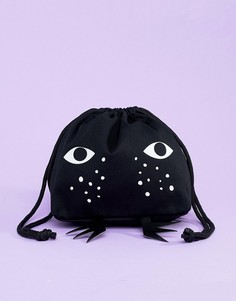 Черная сумочка с котом Monki - Черный