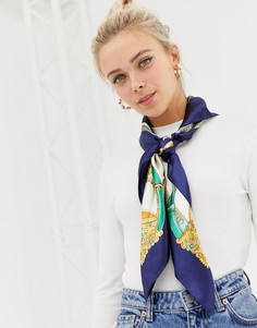 Шарф с принтом Miss Selfridge - Темно-синий