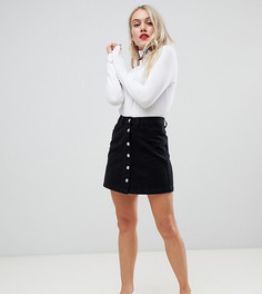 Черная джинсовая мини-юбка New Look Petite - Черный