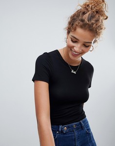 Черное боди узкого кроя ASOS DESIGN - Черный