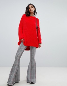 Красный трикотажный oversize-джемпер бойфренда Boohoo - Черный