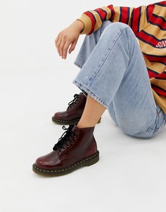 Красные высокие ботинки из искусственной кожи Dr Martens1460 - Серебряный