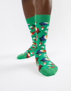 Носки в новогоднем стиле Happy Socks - Зеленый