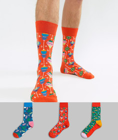 Рождественский подарочный набор с 3 парами носков Happy Socks - Мульти