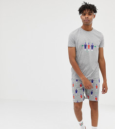 Пижама с футбольным принтом ASOS DESIGN - Серый