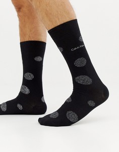Новогодние носки в блестящий горошек Calvin Klein - Черный