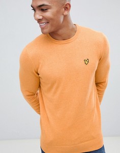 Темно-золотистый джемпер из мериносовой шерсти с круглым вырезом Lyle & Scott - Золотой