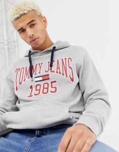 Серый меланжевый худи с логотипом Tommy Jeans 1985 - Серый