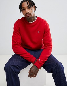 Красный классический oversize-свитшот с круглым вырезом и логотипом Tommy Jeans - Красный