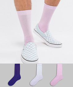 3 пары сиреневых носков в спортивном стиле ASOS DESIGN - Фиолетовый