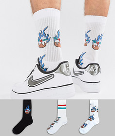 3 пары носков в спортивном стиле с новогодним дизайном ASOS DESIGN - Мульти