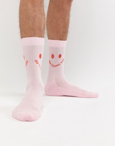 Розовые спортивные носки со смайлами ASOS DESIGN - Мульти