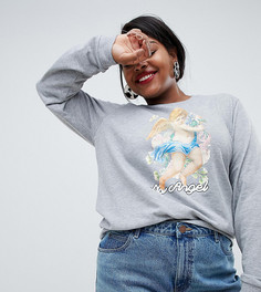 Свитшот с принтом ASOS DESIGN Curve - Серый