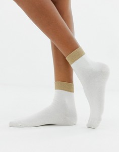 Носки с блестками ASOS DESIGN - Кремовый