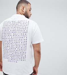 Футболка с принтом на спине ASOS DESIGN X glaad& Spirit Day Plus - Белый
