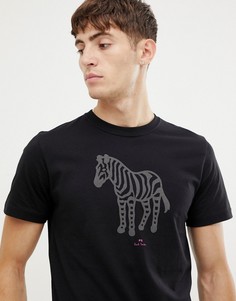 Черная футболка со светоотражающим зебровым принтом PS Paul Smith - Черный