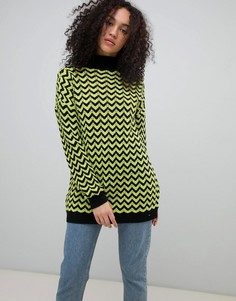 Джемпер в полоску с высоким воротом Daisy Street - Зеленый