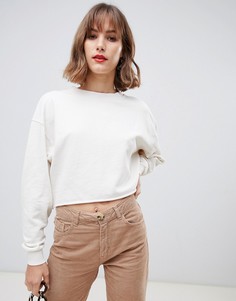 Укороченный свитшот Stradivarius STR - Кремовый