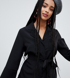 Черная блузка с поясом Monki - Черный