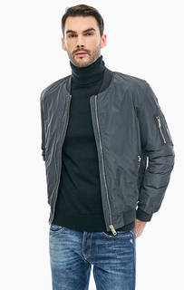 Серая куртка бомбер с карманами Replay