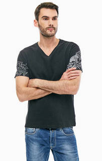 Футболка с принтом на рукавах Replay