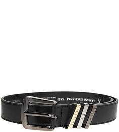 Черный ремень из натуральной кожи Armani Exchange