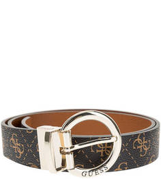 Двусторонний ремень коричневого цвета со съемной пряжкой Guess