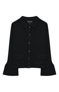Жакет из вискозы на пуговицах с отложным воротником Emporio Armani