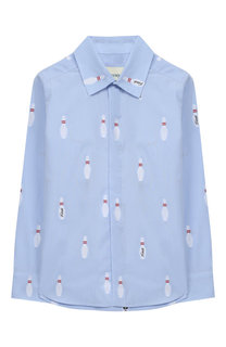 Хлопковая рубашка с воротником кент Fendi