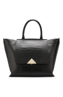 Кожаная сумка-тоут с тиснением под крокодила Emporio Armani