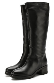 Кожаные сапоги с внутренней отделкой из овчины Santoni