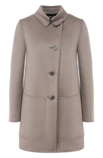 Однотонное пальто с накладными карманами Giorgio Armani
