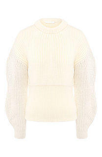 Шерстяной пуловер со спущенным рукавом Chloé