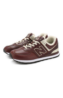 Кожаные кроссовки 574 на шнуровке New Balance