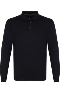 Шерстяное поло с длинными рукавами BOSS