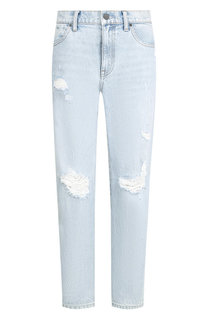 Укороченные джинсы с потертостями Denim X Alexander Wang