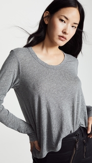 Wilt Open Neck Slubby Long Sleeve Tee