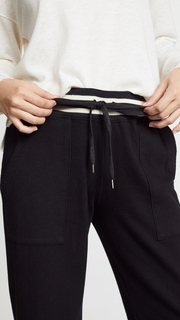 SUNDRY Flare Pants with Stripe Rib