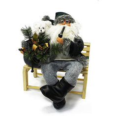 Фигурка под ёлку MaxiToys "Дед Мороз на скамье", 45 см.