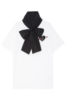 Белая футболка с контрастной отделкой Valentino