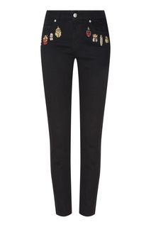 Черные джинсы с аппликациями Alexander Mc Queen
