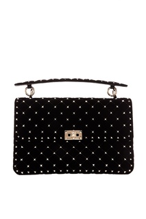 Черная бархатная сумка Rockstud Spike Valentino